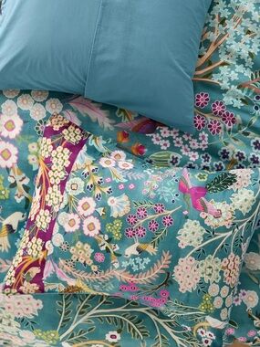 Anthropologie The Printed Cotton-Slub Pillow Shams, Set of 2 Standard Size New
